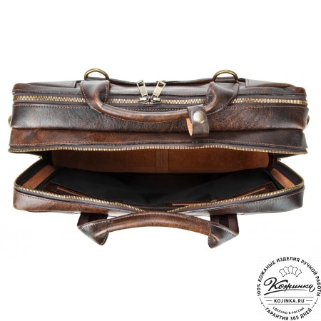 Кожаная мужская сумка-рюкзак "Генри" (коричневый эксклюзив)